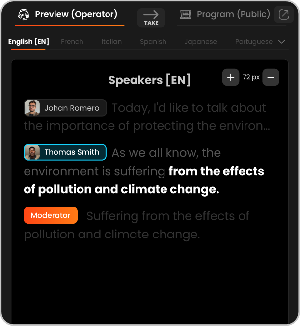 4ALL.live — set up live transcription